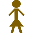 download Stick Figure Female clipart image with 45 hue color