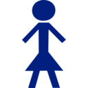 download Stick Figure Female clipart image with 225 hue color