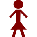 download Stick Figure Female clipart image with 0 hue color