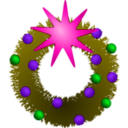 download Festive Wreath clipart image with 270 hue color