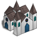 download Rpg Map Symbols Cathedral clipart image with 180 hue color