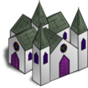 download Rpg Map Symbols Cathedral clipart image with 270 hue color