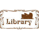 download Library Door Sign clipart image with 180 hue color
