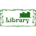 download Library Door Sign clipart image with 270 hue color