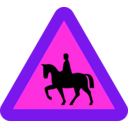 download Horserider Roadsign clipart image with 270 hue color