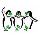 download Dancing Penguins clipart image with 90 hue color