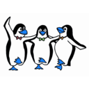 download Dancing Penguins clipart image with 180 hue color
