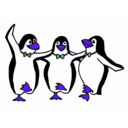 download Dancing Penguins clipart image with 225 hue color
