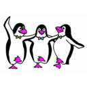 download Dancing Penguins clipart image with 270 hue color