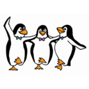 download Dancing Penguins clipart image with 0 hue color