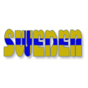download Swedish Flag In The Word Sweden clipart image with 180 hue color