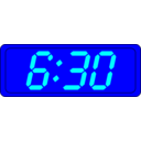 download Digital Clock clipart image with 180 hue color