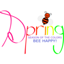 download Spring With Bee clipart image with 315 hue color