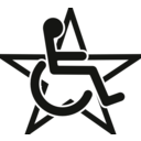 download Wheelchair In A Star clipart image with 45 hue color