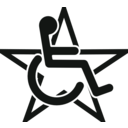 download Wheelchair In A Star clipart image with 135 hue color