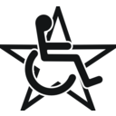 download Wheelchair In A Star clipart image with 180 hue color