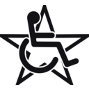 download Wheelchair In A Star clipart image with 225 hue color