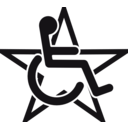 download Wheelchair In A Star clipart image with 270 hue color
