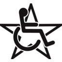 download Wheelchair In A Star clipart image with 315 hue color