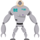 download Tripulated Robot clipart image with 180 hue color