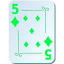 download Ornamental Deck 5 Of Diamonds clipart image with 135 hue color