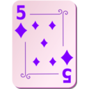 download Ornamental Deck 5 Of Diamonds clipart image with 270 hue color