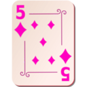 download Ornamental Deck 5 Of Diamonds clipart image with 315 hue color
