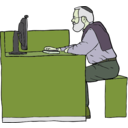 download Man Working On Computer clipart image with 45 hue color