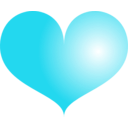 download Heart clipart image with 180 hue color