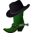 download Cowboy Boot And Hat clipart image with 90 hue color