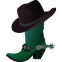 download Cowboy Boot And Hat clipart image with 135 hue color