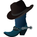 download Cowboy Boot And Hat clipart image with 180 hue color