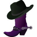 download Cowboy Boot And Hat clipart image with 270 hue color