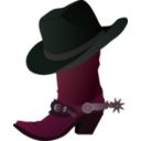 download Cowboy Boot And Hat clipart image with 315 hue color