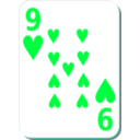 download White Deck 9 Of Hearts clipart image with 135 hue color