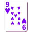 download White Deck 9 Of Hearts clipart image with 270 hue color