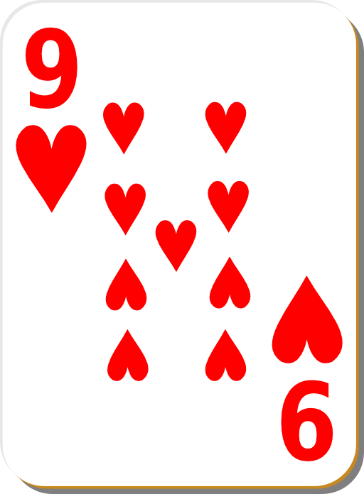 White Deck 9 Of Hearts