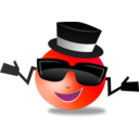 download Cool Dapper Shruggy Smiley clipart image with 315 hue color