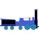 download Locomotive clipart image with 180 hue color