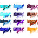 download Monthly2011 clipart image with 180 hue color
