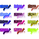 download Monthly2011 clipart image with 225 hue color