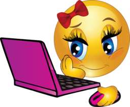 Girl Laptop Smiley Emoticon