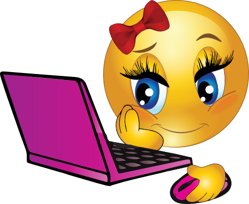 Girl Laptop Smiley Emoticon