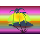 download Tree Palms At Sunset clipart image with 90 hue color