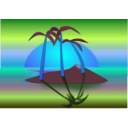 download Tree Palms At Sunset clipart image with 225 hue color