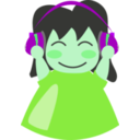 download Girl With Headphone3 clipart image with 90 hue color