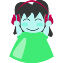 download Girl With Headphone3 clipart image with 135 hue color