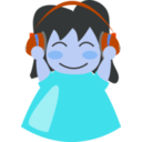 download Girl With Headphone3 clipart image with 180 hue color