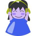 download Girl With Headphone3 clipart image with 225 hue color