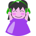 download Girl With Headphone3 clipart image with 270 hue color